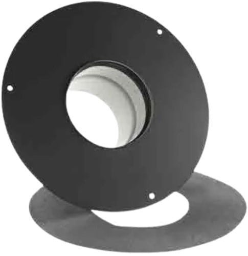 Afdekplaat + Manchette Zwart Pellet Ø80 mm