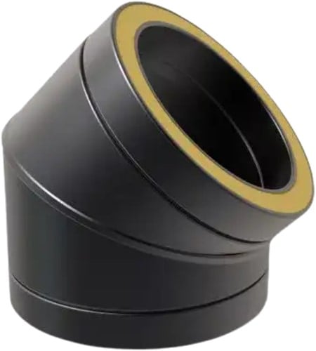 Bocht 45° Ral 9004 Dubbelwandig Ø80 mm