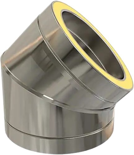 Bocht 45° | TBV Dubbelwandig RVS Ø80 mm