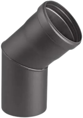 Bocht 45° Zwart Pellet Ø80 mm