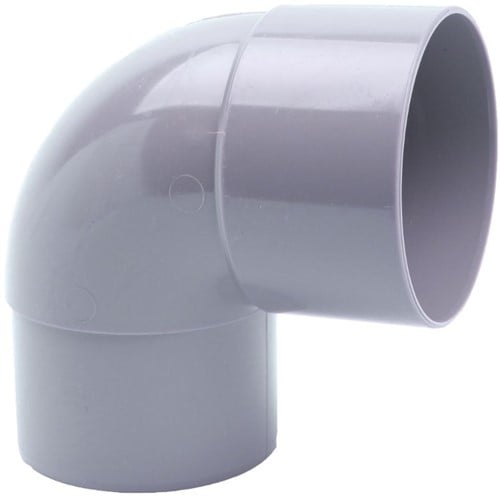Bocht Pvc Grijs Ø80 mm 87° Lv/Vs Mof/Verjongde Spie