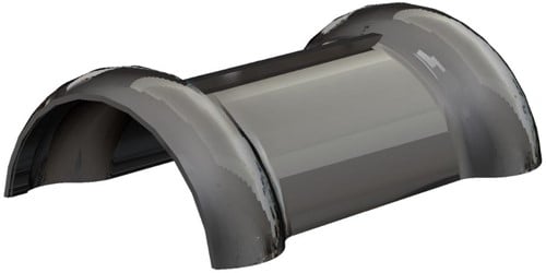 Koramic Zwart Verglaasd Dubbele Wel Vorst Vario 225mm