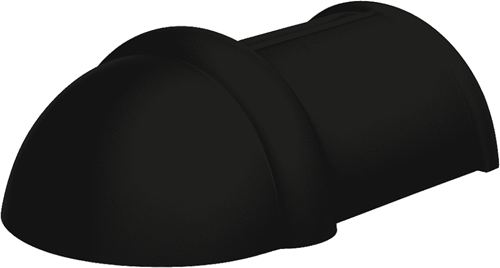 Koramic Zwart Verglaasd Halfronde Hoekkeperbeginvorst Vario 225 mm