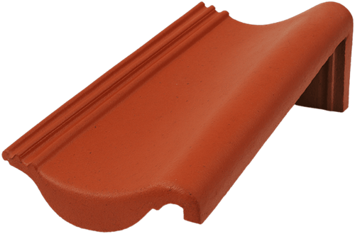 Nelskamp S-Pan Oranjerood Halve Chaperonpan – Betonnen hulpstuk voor dakovergangen