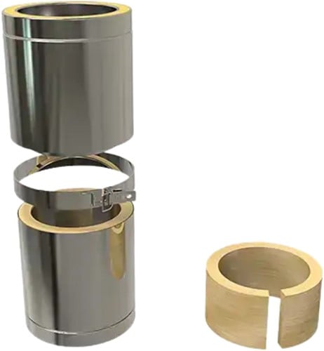 Paspijp 25-35 Cm | TBV Dubbelwandig RVS Ø80 mm