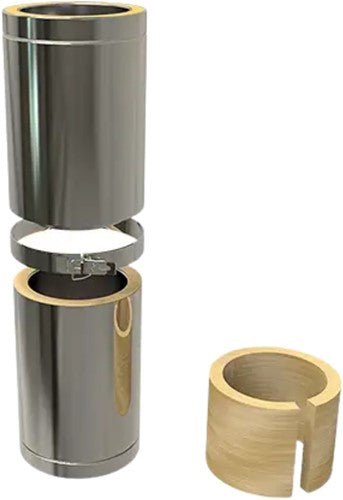 Paspijp 35-50 Cm | TBV Dubbelwandig RVS Ø80 mm