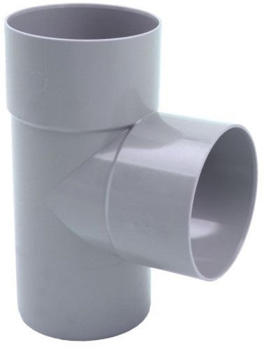 Pvc T-Stuk Grijs Ø100 mm 87° Lv Mof/Spie