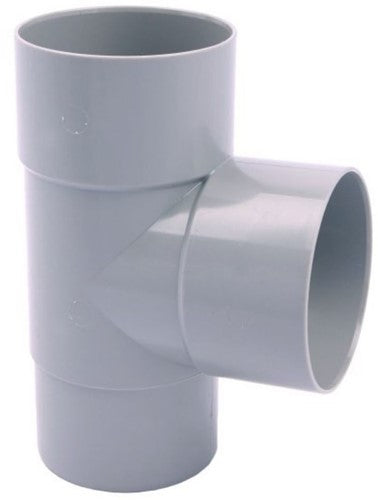 Pvc T-Stuk Grijs Ø70 mm 87° Lv/Vs Mof/Verjongde Spie
