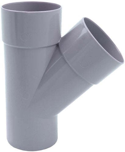 Pvc T-Stuk Grijs Ø70mm 45° Lv Mof/Spie