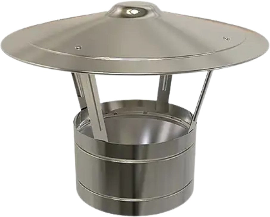 Regenkap | TBV Dubbelwandig RVS Ø80 mm