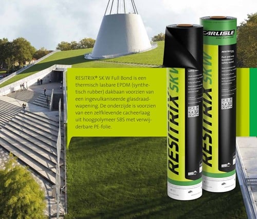 RESITRIX® SK W Full Bond: zelfklevende en wortelwerende EPDM dakbaan Rol a 10 meter