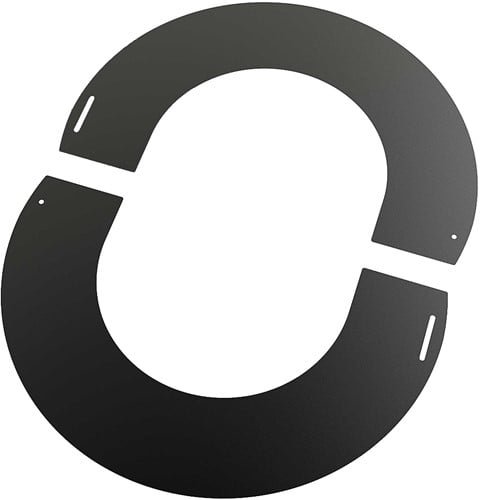 Rozet 0-30° RAL 9004 Zwart | TBV Dubbelwandig RVS Ø80 mm | TBV Enkelwandig RVS Ø130 mm