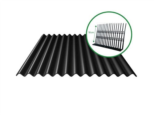 Solarguard® Pro Vogelwering TBV Golfplatendak | 108 Universele Clips | 18 Cm kammen | Set 20 Meter