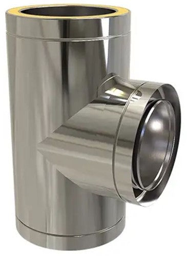 T-Stuk 90° | TBV Dubbelwandig RVS Ø80 mm