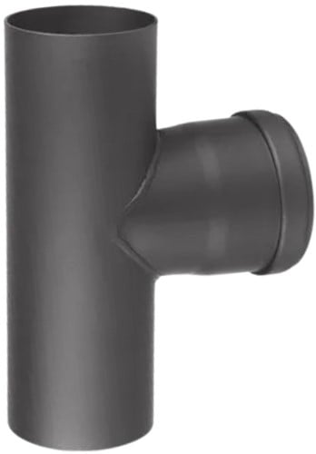 T-Stuk + Dop Zwart Pellet Ø80 mm