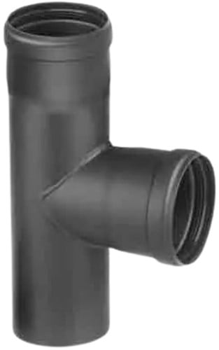 T-Stuk Vrouw-Vrouw Zwart Pellet Ø80 mm