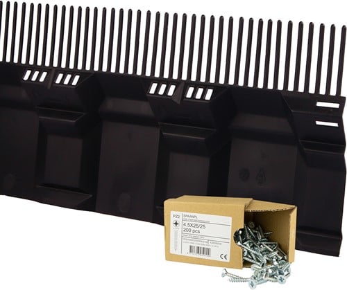 Ventura Roofguard Dakvoetprofiel BASIC 125 mm – 14 meter set + Schroeven