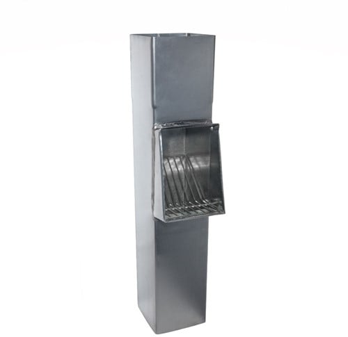 Zinken Bladvanger Vierkant met RVS Rooster | 100 x 100 mm